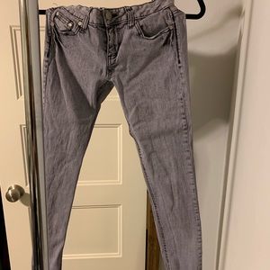 Purple gray wash jeans